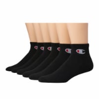 Champion Womens Socks CHW Logo 1/2 Cushion Ankle 6PK CH682 Black 9-11 Perspective: Main