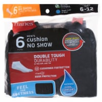 Hanes Men's Cushion No-Show Socks - 6 pk - Black