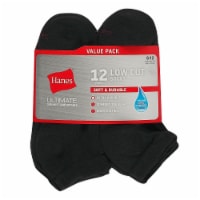 Hanes Mens/Boys Low-Cut Socks - Black Perspective: Main