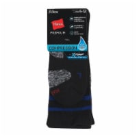 Hanes Boys/Mens Premium Black Compression Socks Perspective: Main