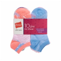 Hanes® Ultimate Girls No Show Socks - 6-7.5 / Assorted Perspective: Main