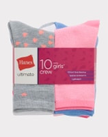 Hanes® Ultimate Girl's Crew Socks - 9-11 / Assorted