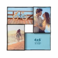 Snap® 4 Opening 4x6 Front Load Collage Photo Frame - Black Perspective: Main