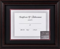 Gallery Solutions Certificate of Achievement with Frame - Rosewood/Black Perspective: Main