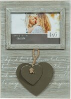 Pinnacle Picture Frame with Dangling Hearts - Graywash Perspective: Main