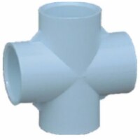 Genova Products 34407 0.75 in. Slip x Slip x Slip x Slip Cross- White Perspective: Main