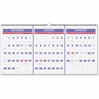 At A Glance AAGPM1428 Horizontal Wall Calendar 3-Months&#44; Chipboard - Blue & White