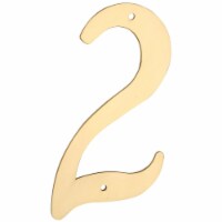 National Hardware 4 in. Gold Brass Screw-On Number 2 1 pc. - Case Of: 5;