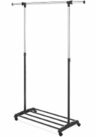Whitmor Chrome Deluxe Extendable Garment Rack - Ebony/Silver Perspective: Main