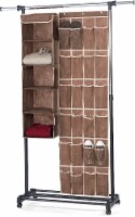 Whitmor Chrome Deluxe Extendable Garment Rack - Ebony/Silver Perspective: Main