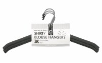 Whitmor 7-1/4 in. H x 1-1/4 in. W x 16-7/8 in. L Steel Black/Silver Shirt/Blouse Hanger 3 pk