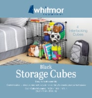 Whitmor 4 Interlocking Storage Cubes - Black