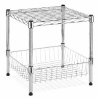 Whitmor Supreme Stacking Shelf with Basket - Chrome Perspective: Main