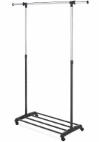 Whitmor Chrome Deluxe Extendable Garment Rack - Ebony/Silver Perspective: Main