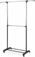 Whitmor 2-Rod Adjustable Garment Rack - Black/Silver Perspective: Main