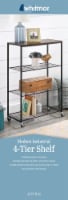 Whitmor Modern Industrial 4-Tier Portable Storage Shelf - Natural/Black