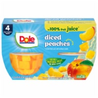 Dole® Fruit Bowls® Yellow Cling Diced Peaches In 100% Fruit Juice Cups