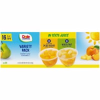DOLE® Fruit Bowls® Yellow Cling Diced Peaches & Mixed Fruit in 100% Fruit Juice Cups Variety Pack Perspective: Main