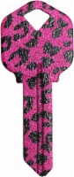 The Hillman Group Diva Metallic Leopard Key Blank - Pink