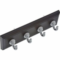 Hillman High and Mighty 10 Lb. Capacity Black Key Rail with Silver Hooks 515813