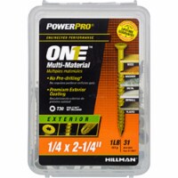 Hillman POWERPRO ONE 1/4 in. x 2-1/4 in. L Star Flat Head Multi-Material Screw 1 lb. 46 pk -