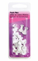 Hillman White Push Pins 16 pk Hillman White Push Pins 16 pk