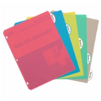 5-Tab Poly Binder Index Dividers, Assorted, 5/Set