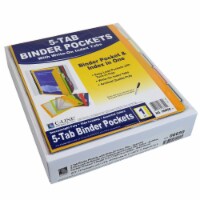 5 Tab poly binder pockets with write-on index tabs, assorted colors, 5/ST
