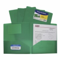 C-Line Products  Two-Pocket Heavyweight Poly Portfolio Folder&#44; Green - Pack of 25