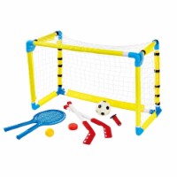 NSG JS5020 3-in-1 Soccer Hockey Tennis Product Shot - Red, Yellow & Blue