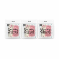 Grand Fusion Latex Cleaning Gloves with fitted cuffs - 3 Pack Set (Pink)