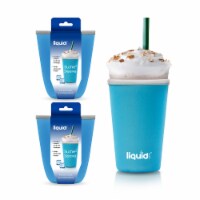 Grand Fusion Reusable Neoprene Coffee Cup Sleeve. Slushie-Sleeve 3 Pack Set (Light Blue)