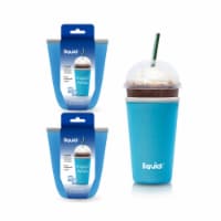 Grand Fusion Reusable Neoprene Coffee Cup Sleeve. Frapp-Wrap Medium - 3 Pack Set (Light Blue)