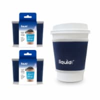 Grand Fusion Reusable Neoprene Coffee Cup Sleeve. Java-Wrap Small - 3 Pack Set (Dark Blue)