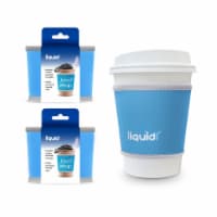 Grand Fusion Reusable Neoprene Coffee Cup Sleeve. Java-Wrap Small - 3 Pack Set (Light Blue)