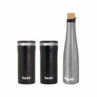 Grand Fusion Wine Carafe & Beer Slim Can Koozie Silver