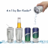 Grand Fusion 4 in 1 Icy Bev Kooler 12 oz Stainless Steel White Marble