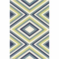 Momeni Baja Zig-Zag Area Rug - Cream/Green/Blue