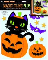 Mello Smello® Window Peakers® Magic Cling Plus Pumpkin Cat Window Clings Perspective: Main