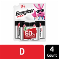 Energizer Max Alkaline D Batteries - 4 Pack