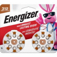 Energizer Hearing Aid Zinc Air 312 Batteries - 16 Pack