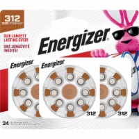 Energizer Hearing Aid Batteries Size 312 Brown Tab 24 Pack