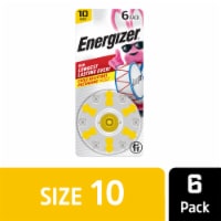 Energizer Hearing Aid Batteries Size 10, Yellow Tab, 6 Pack Perspective: Main