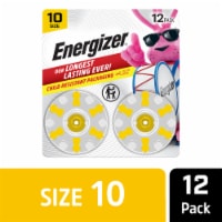 Energizer Hearing Aid Batteries Size 10, Yellow Tab, 12 Pack Perspective: Main