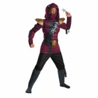 Morris Costumes DG97859L Red Fire Ninja Muscle Child Costume, Size 4-6