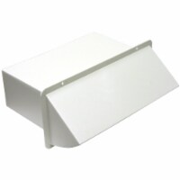 Lambro 3-1/4 In. x 10 In. White Plastic Kitchen Wall Vent Cap with Damper 117W