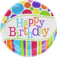Creative Converting Bright and Bold Happy Birthday Plates Perspective: Main