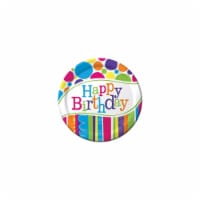 Creative Converting Paper Bright and Bold Happy Birthday Round Dinner Plate Perspective: Main