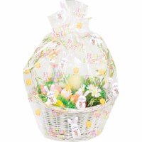 Party Central Club Pack of 12 Pink and Yellow Easter Decorative Cello Basket Bags 11”
