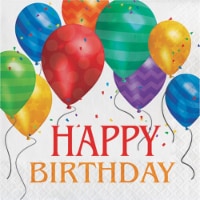 Creative Converting Ballon Blast Happy Birthday Lunch Napkins Perspective: Main